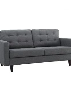 Modway Loveseats Empress Upholstered Fabric Loveseat Gray