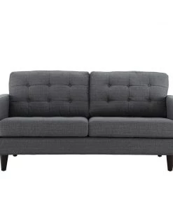 Modway Loveseats Empress Upholstered Fabric Loveseat Gray