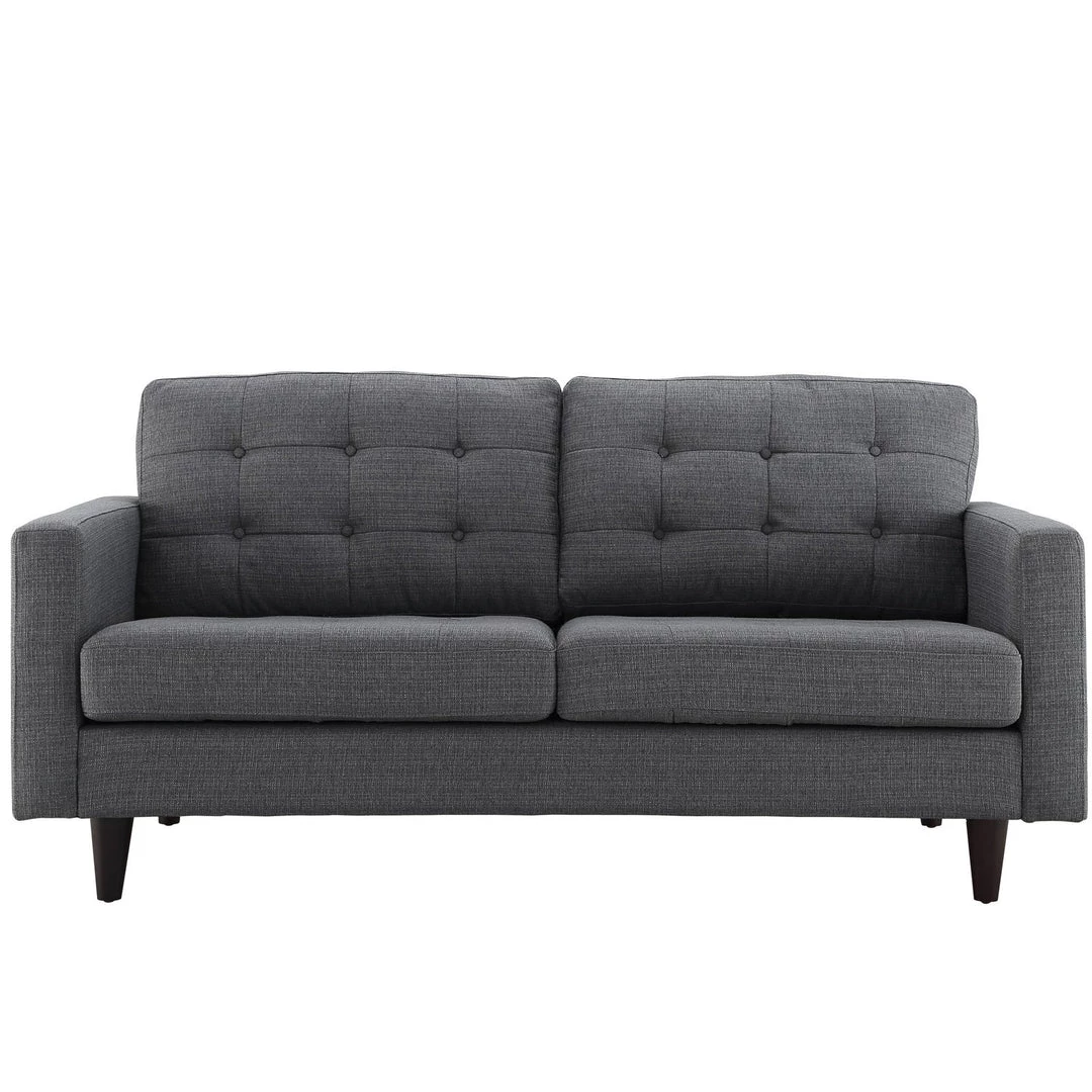 Modway Loveseats Empress Upholstered Fabric Loveseat Gray 1 Modway Loveseats Empress Upholstered Fabric Loveseat Gray
