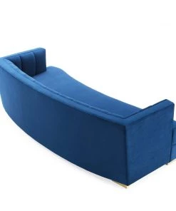 Modway Encompass Channel Tufted Performance Velvet Curved Sofa Navy 11 Modway Encompass Channel Tufted Performance Velvet Curved Sofa Navy