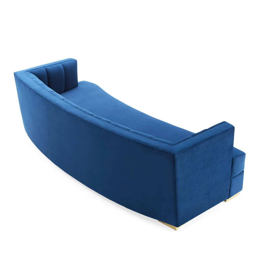 Modway Encompass Channel Tufted Performance Velvet Curved Sofa Navy 3 Modway Encompass Channel Tufted Performance Velvet Curved Sofa Navy