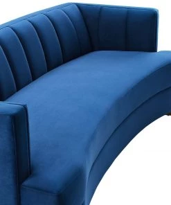 Modway Encompass Channel Tufted Performance Velvet Curved Sofa Navy 13 Modway Encompass Channel Tufted Performance Velvet Curved Sofa Navy
