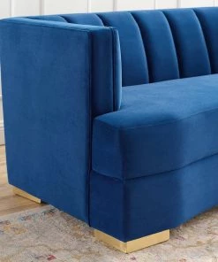Modway Encompass Channel Tufted Performance Velvet Curved Sofa Navy 14 Modway Encompass Channel Tufted Performance Velvet Curved Sofa Navy