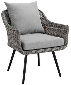 Modway Armchair Sets Endeavor Armchair Outdoor Patio Wicker Rattan Set Of 2 Gray Gray