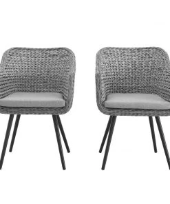 Modway Endeavor Dining Armchair Outdoor Patio Wicker Rattan Set Of 2 Gray Gray Armchair Sets 9 Modway Endeavor Dining Armchair Outdoor Patio Wicker Rattan Set Of 2 Gray Gray Armchair Sets