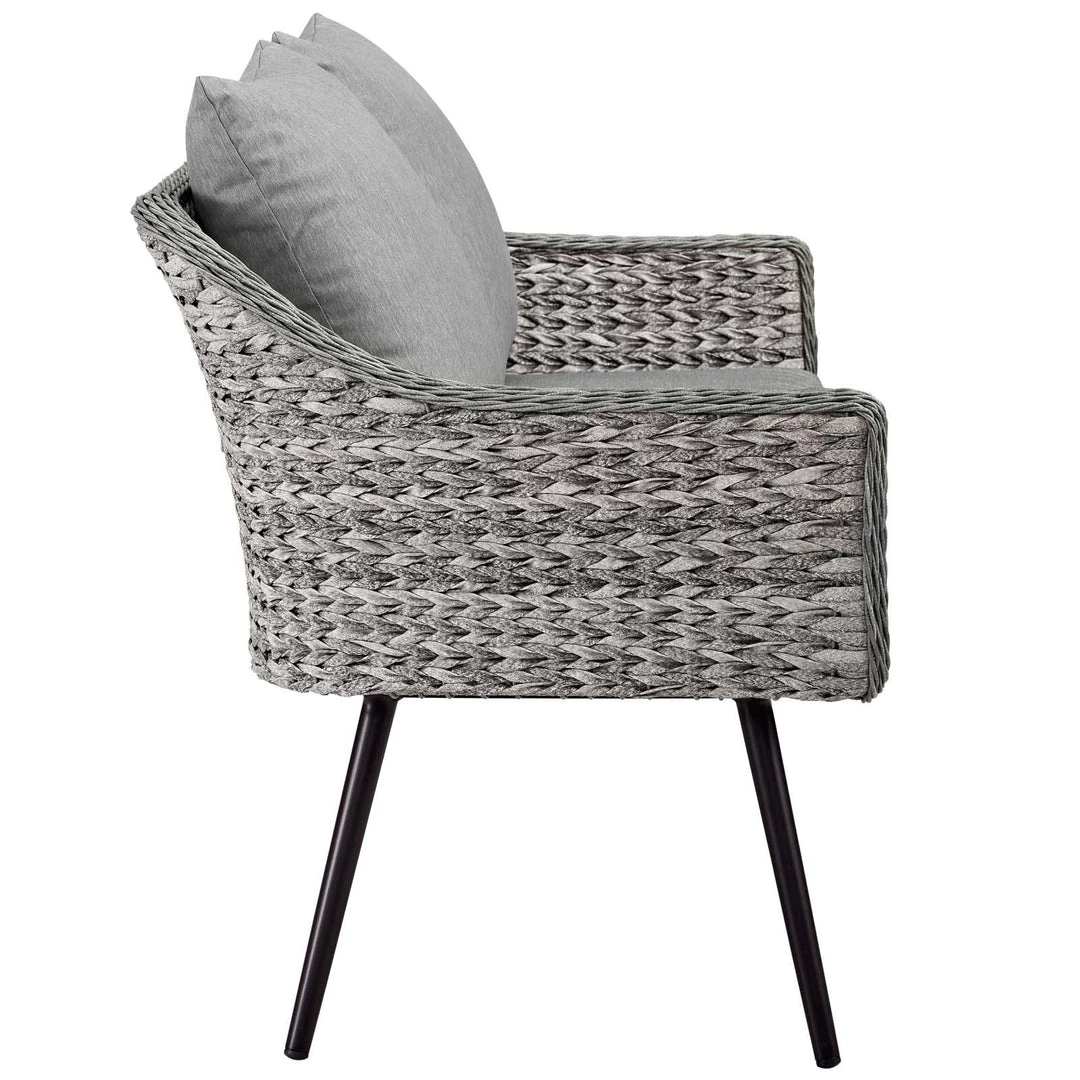 Modway Endeavor Outdoor Patio Wicker Rattan Loveseat Gray Gray Outdoor Loveseats 2 Modway Endeavor Outdoor Patio Wicker Rattan Loveseat Gray Gray Outdoor Loveseats