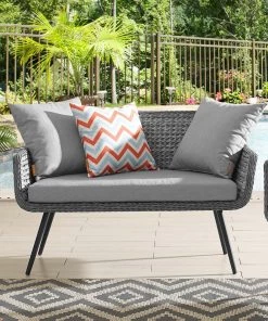 Modway Endeavor Outdoor Patio Wicker Rattan Loveseat Gray Gray Outdoor Loveseats 10 Modway Endeavor Outdoor Patio Wicker Rattan Loveseat Gray Gray Outdoor Loveseats