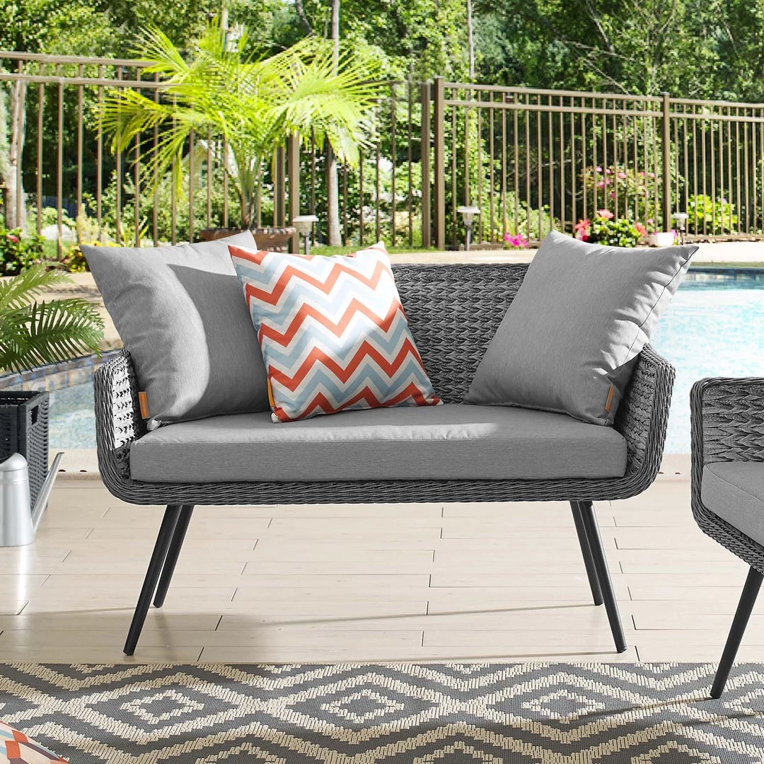 Modway Endeavor Outdoor Patio Wicker Rattan Loveseat Gray Gray Outdoor Loveseats 5 Modway Endeavor Outdoor Patio Wicker Rattan Loveseat Gray Gray Outdoor Loveseats