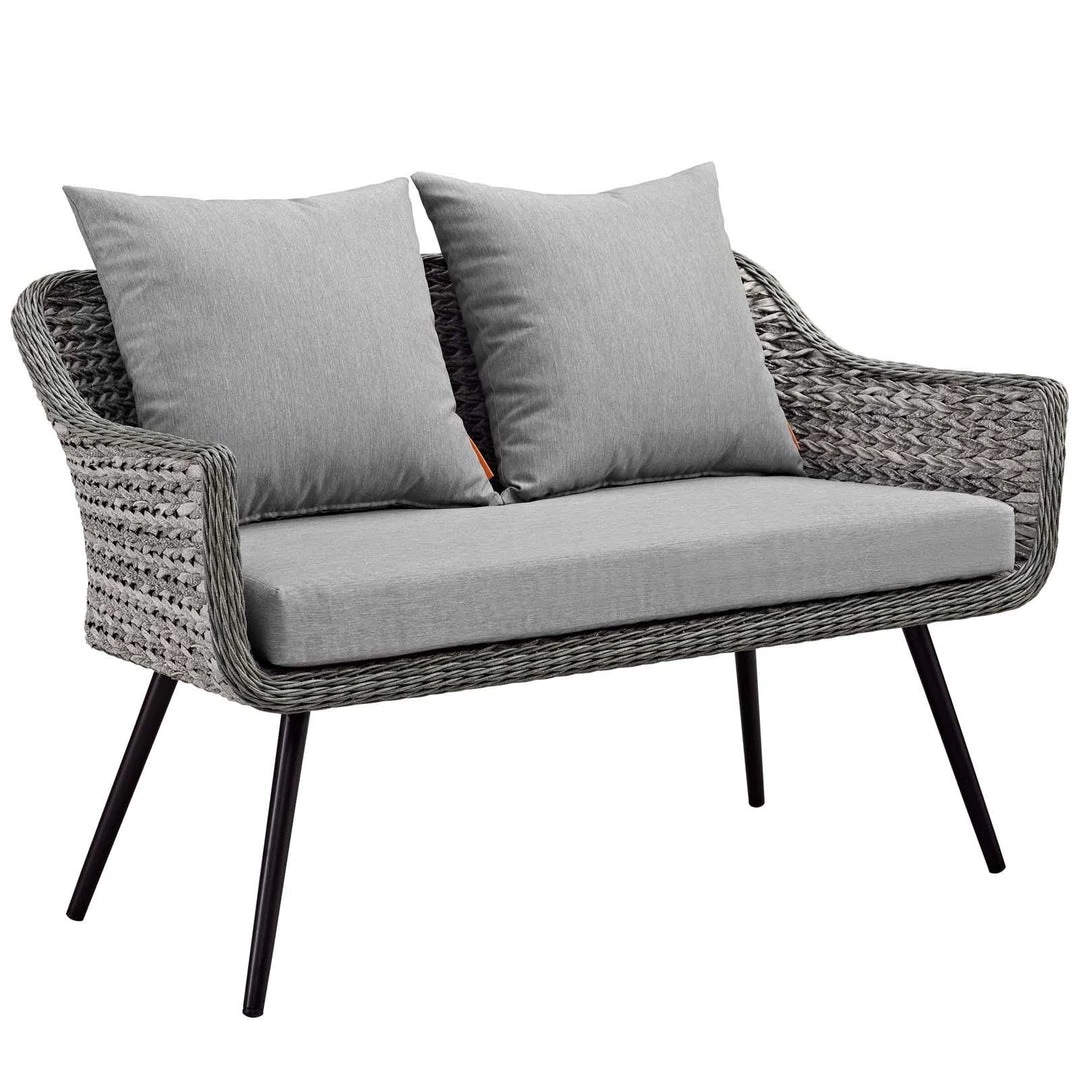 Modway Endeavor Outdoor Patio Wicker Rattan Loveseat Gray Gray Outdoor Loveseats 1 Modway Endeavor Outdoor Patio Wicker Rattan Loveseat Gray Gray Outdoor Loveseats
