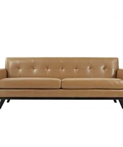 Modway Living Room Sets Engage 3 Piece Leather Living Room Set Tan