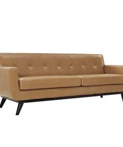 Modway Engage Bonded Leather Sofa Tan
