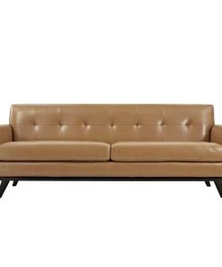 Modway Engage Bonded Leather Sofa Tan
