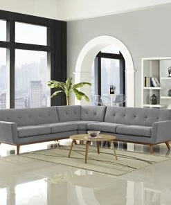 Modway Engage L-Shaped Sectional Sofa Expectation Gray
