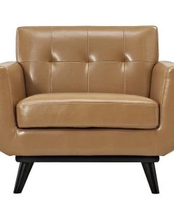 Modway Engage Leather Sofa Set Tan