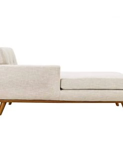 Modway Engage Left-Facing Upholstered Fabric Chaise Beige Chaise Lounge Chairs