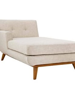 Modway Engage Left-Facing Upholstered Fabric Chaise Beige Chaise Lounge Chairs