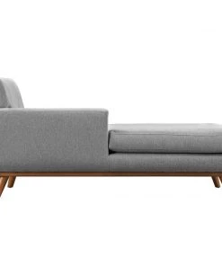 Modway Engage Left-Facing Upholstered Fabric Chaise Expectation Gray Chaise Lounge Chairs