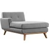 Modway Engage Left-Facing Upholstered Fabric Chaise Expectation Gray Chaise Lounge Chairs