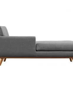 Modway Chaise Lounge Chairs Engage Left-Facing Upholstered Fabric Chaise Gray