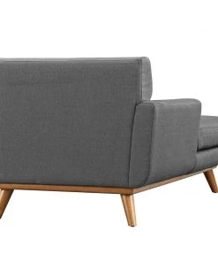 Modway Chaise Lounge Chairs Engage Left-Facing Upholstered Fabric Chaise Gray