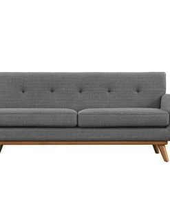 Modway Loveseats Engage Right-Arm Upholstered Fabric Loveseat Gray