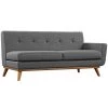 Modway Loveseats Engage Right-Arm Upholstered Fabric Loveseat Gray
