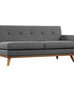 Modway Loveseats Engage Right-Arm Upholstered Fabric Loveseat Gray