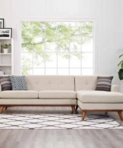 Modway Sectionals Engage Right-Facing Sectional Sofa Beige