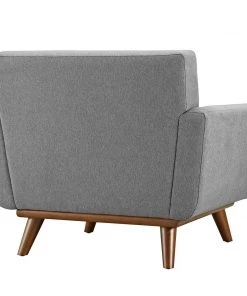 Modway Engage Upholstered Fabric Armchair Expectation Gray Armchairs