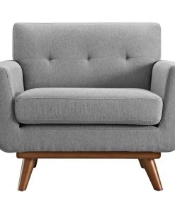 Modway Engage Upholstered Fabric Armchair Expectation Gray Armchairs