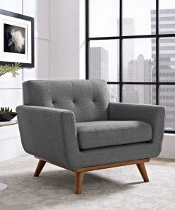 Modway Engage Upholstered Fabric Armchair Gray 10 Modway Engage Upholstered Fabric Armchair Gray