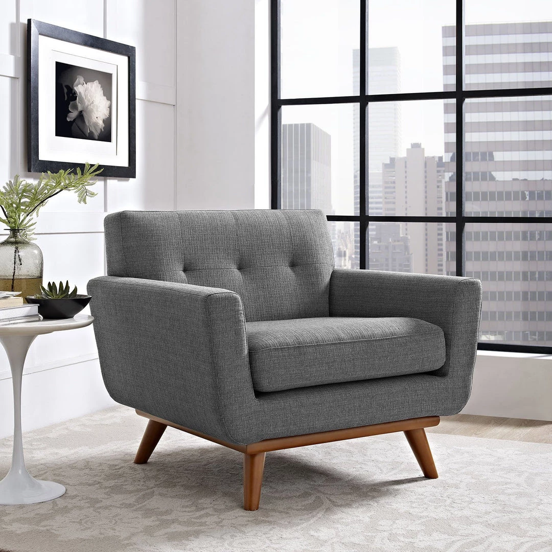 Modway Engage Upholstered Fabric Armchair Gray 5 Modway Engage Upholstered Fabric Armchair Gray