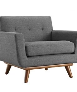 Modway Engage Upholstered Fabric Armchair Gray