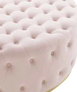 Modway Ensconce Tufted Performance Velvet Round Ottoman Pink