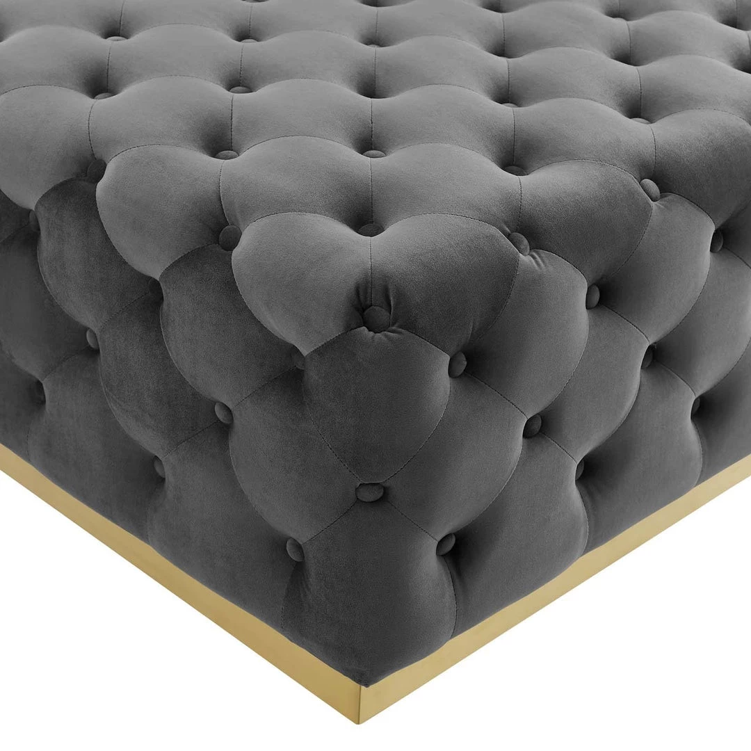 Modway Ottomans Ensconce Tufted Performance Velvet Square Ottoman Gray 4 Modway Ottomans Ensconce Tufted Performance Velvet Square Ottoman Gray
