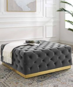 Modway Ottomans Ensconce Tufted Performance Velvet Square Ottoman Gray 14 Modway Ottomans Ensconce Tufted Performance Velvet Square Ottoman Gray