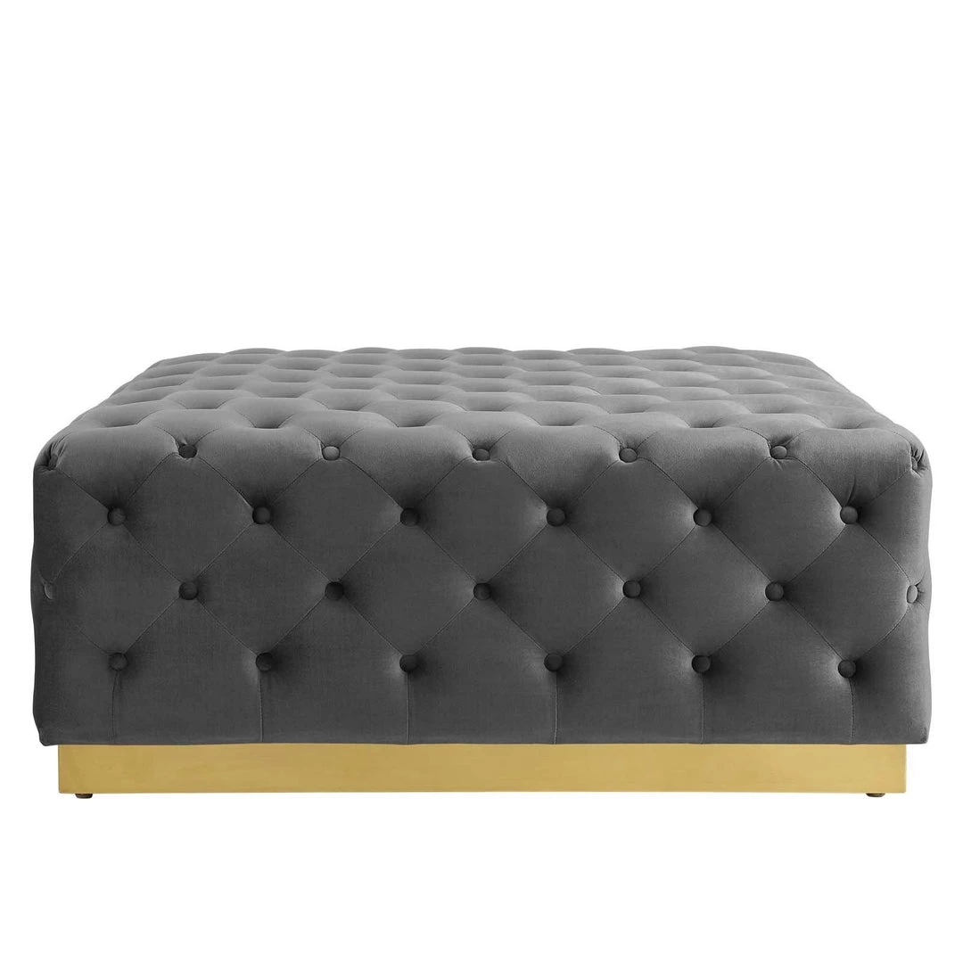 Modway Ottomans Ensconce Tufted Performance Velvet Square Ottoman Gray 2 Modway Ottomans Ensconce Tufted Performance Velvet Square Ottoman Gray