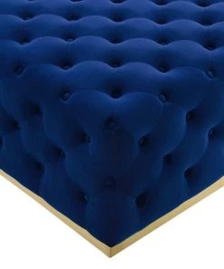 Modway Ensconce Tufted Performance Velvet Square Ottoman Navy