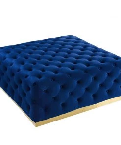 Modway Ensconce Tufted Performance Velvet Square Ottoman Navy
