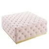 Modway Ottomans Ensconce Tufted Performance Velvet Square Ottoman Pink
