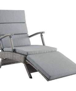 Modway Lounge Chair Outdoor Envisage Chaise Outdoor Patio Wicker Rattan Lounge Chair