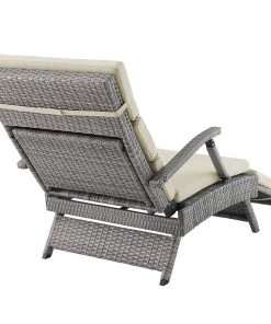 Modway Lounge Chair Outdoor Envisage Chaise Outdoor Patio Wicker Rattan Lounge Chair