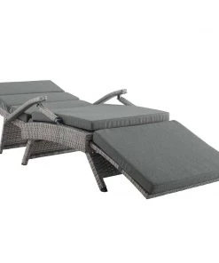 Modway Lounge Chair Outdoor Envisage Chaise Outdoor Patio Wicker Rattan Lounge Chair