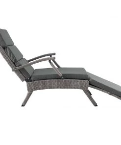 Modway Lounge Chair Outdoor Envisage Chaise Outdoor Patio Wicker Rattan Lounge Chair