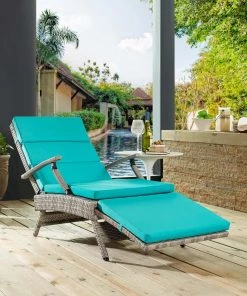 Modway Lounge Chair Outdoor Envisage Chaise Outdoor Patio Wicker Rattan Lounge Chair