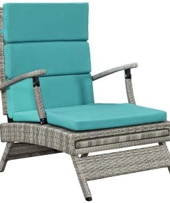 Modway Lounge Chair Outdoor Envisage Chaise Outdoor Patio Wicker Rattan Lounge Chair