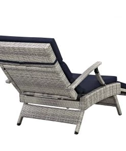 Modway Lounge Chair Outdoor Envisage Chaise Outdoor Patio Wicker Rattan Lounge Chair