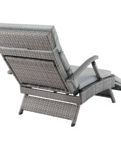 Modway Lounge Chair Outdoor Envisage Chaise Outdoor Patio Wicker Rattan Lounge Chair