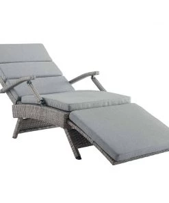 Modway Lounge Chair Outdoor Envisage Chaise Outdoor Patio Wicker Rattan Lounge Chair