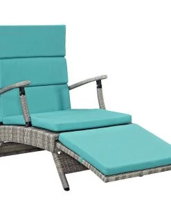 Modway Lounge Chair Outdoor Envisage Chaise Outdoor Patio Wicker Rattan Lounge Chair